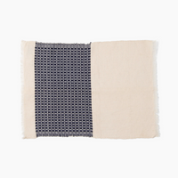 TIL Navy Table Mats, Set of 4 – Handwoven Cotton Khaddar, 19 × 13 in.
