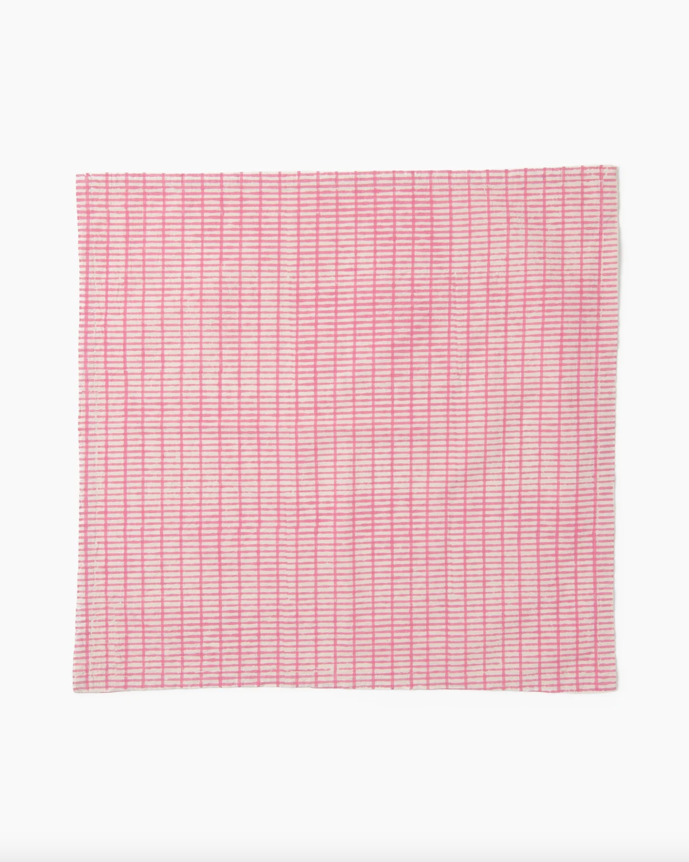 TIL Pink Block Printed Cotton Napkins, Set of 4, Front