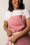 TIL Pink/Blossom Apron with Natural Straps, Detail
