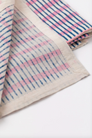 TIL Pink & Navy Block Printed Cotton Napkins, Set of 4, Detail