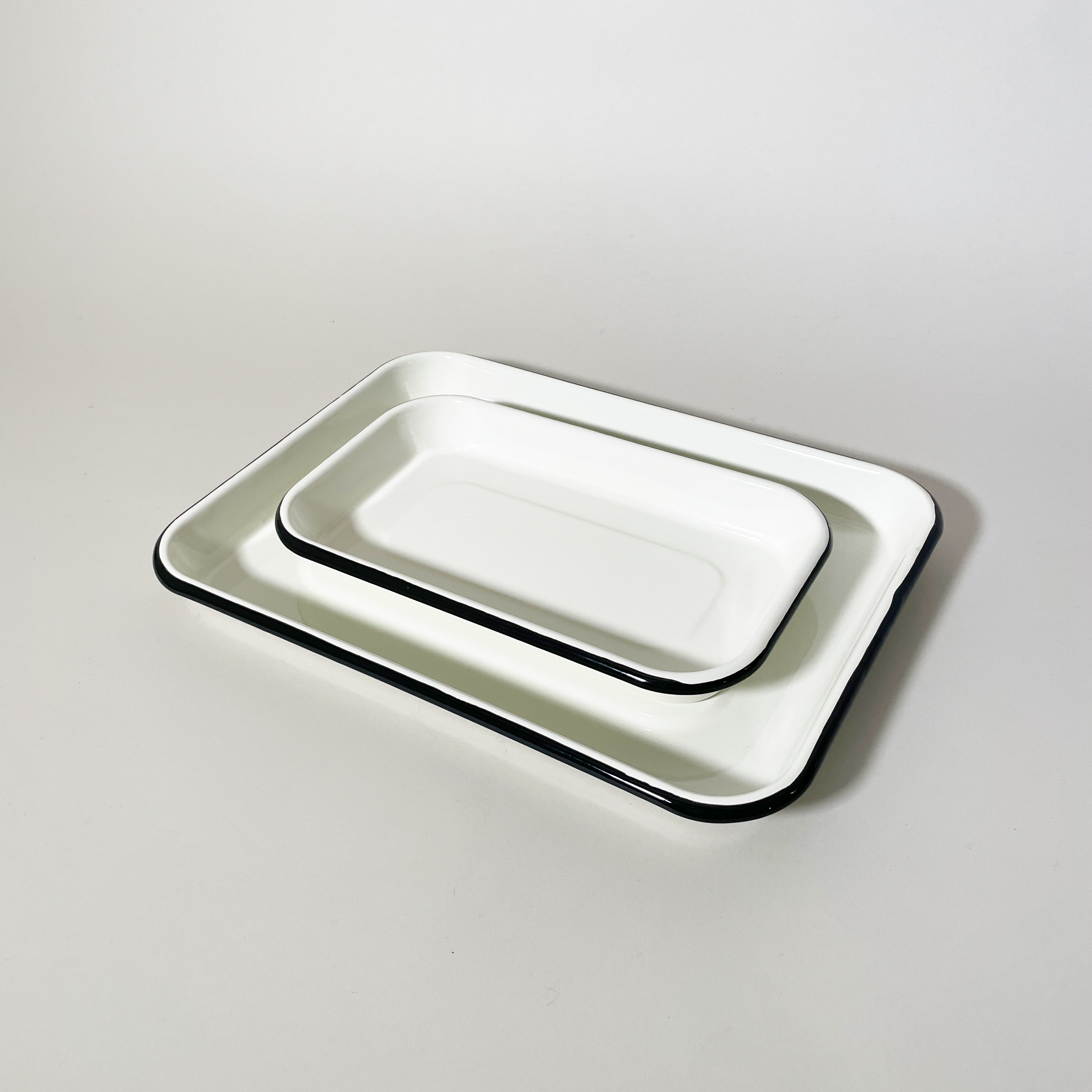 White & Black Enamelware Sheet Pan, 10 x 6"