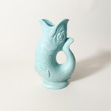 The Original Gluggle Jug Factory Ceramic Fish-Shaped Jug, Medium Blue