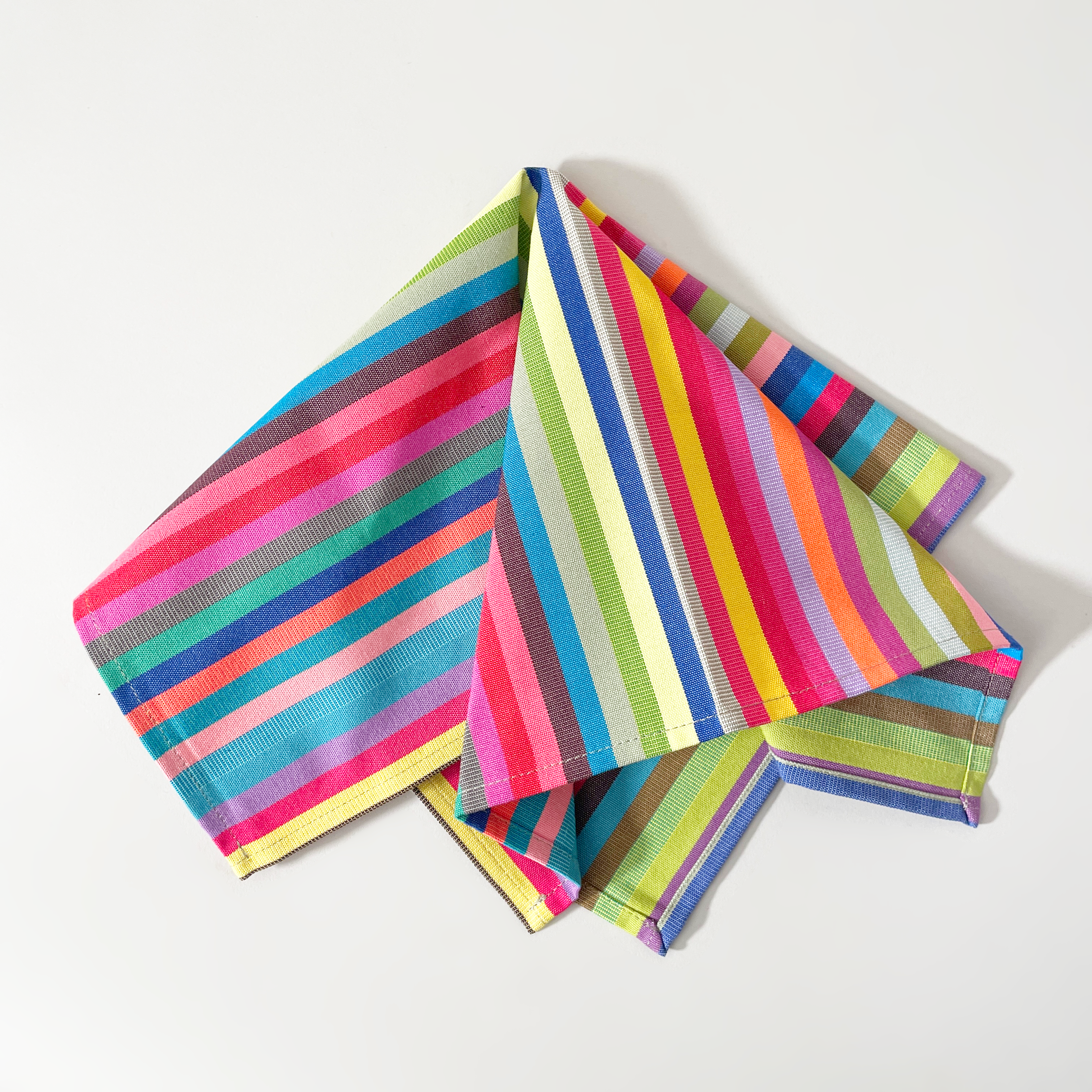 Cotton Blend Striped Napkins, Set of 2