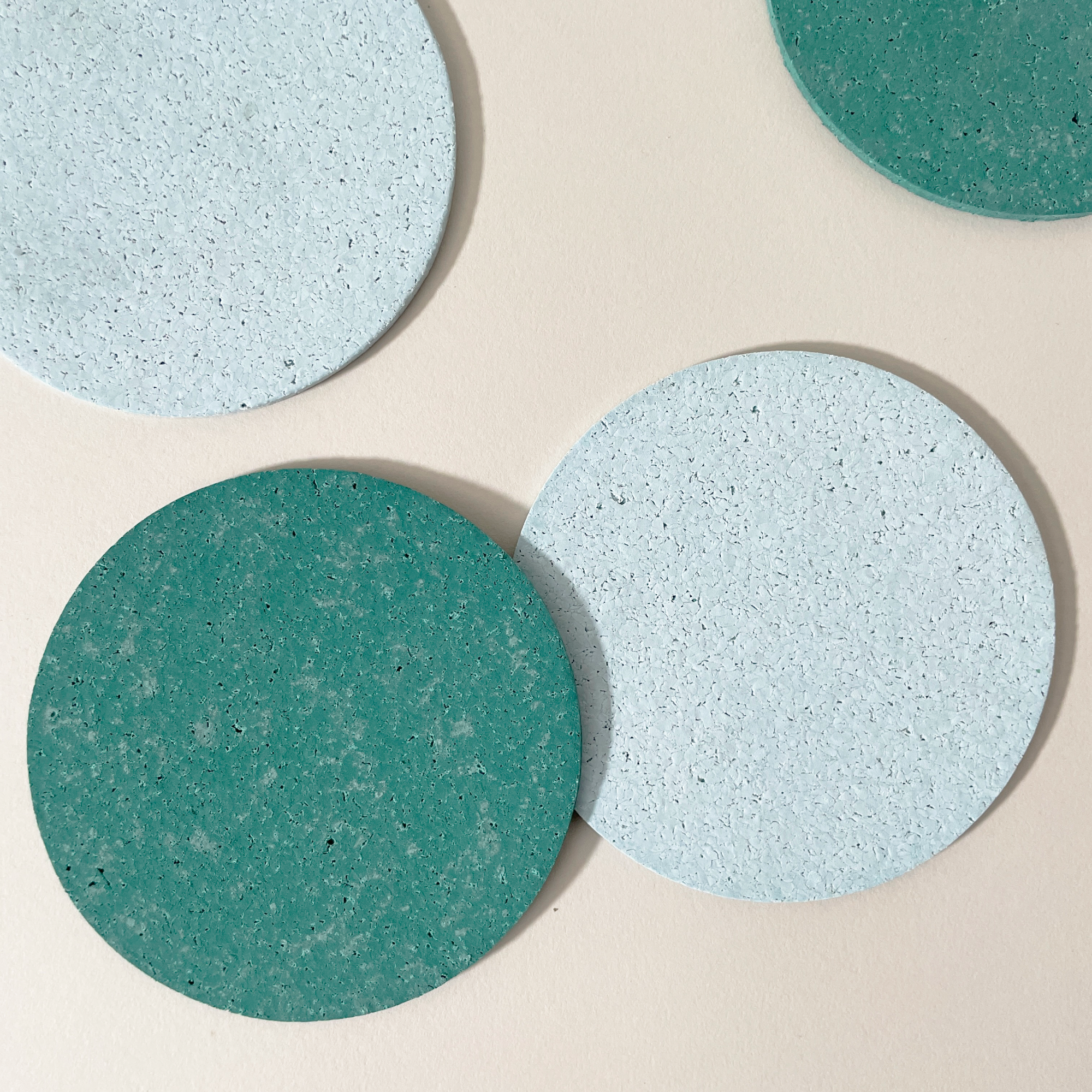 Tortuga Forma Cosmos Coaster Set, Pool - Durable Recycled Rubber