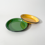 Utilitario Mexicano Enamelware Coupe Plates, Nopal Green & Mustard Yellow