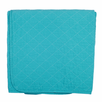 Utility Canvas Aqua Throw Blanket – Soft, Durable 100% Cotton Quilted