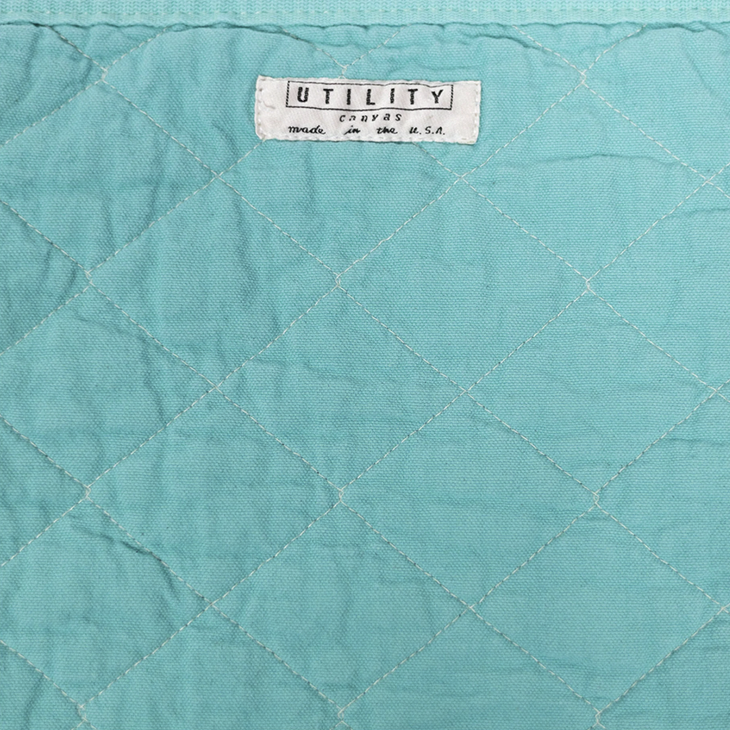 Utility Canvas Aqua Throw Blanket – Soft, Durable 100% Cotton Quilted