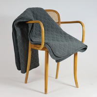 Utility Canvas Charcoal Throw Blanket – Soft, Durable 100% Cotton Quilted