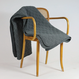 Utility Canvas Charcoal Throw Blanket – Soft, Durable 100% Cotton Quilted