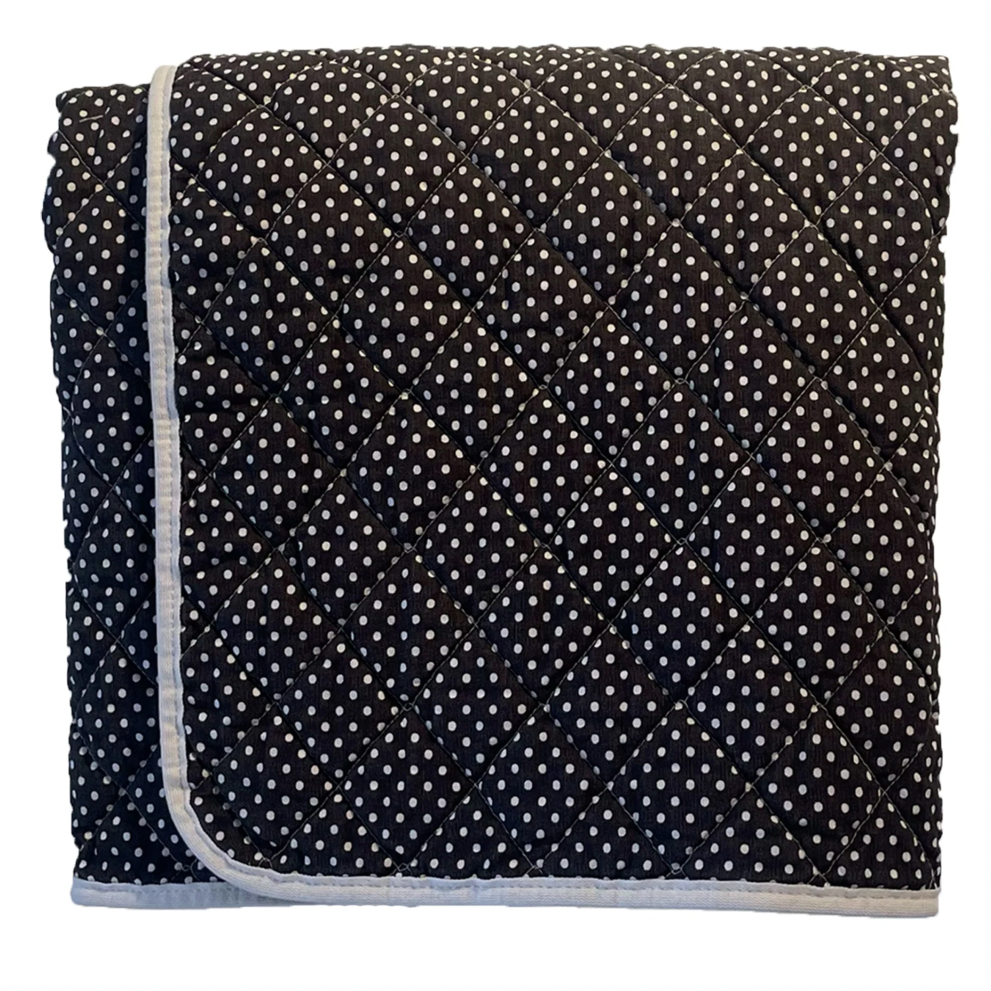 Utility Canvas Chocolate Swiss Dot Throw Blanket – 100% Cotton Quilted