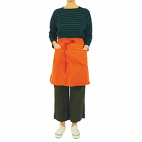 Utility Canvas Orange Half Apron – Garment-Dyed with 5 Pockets
