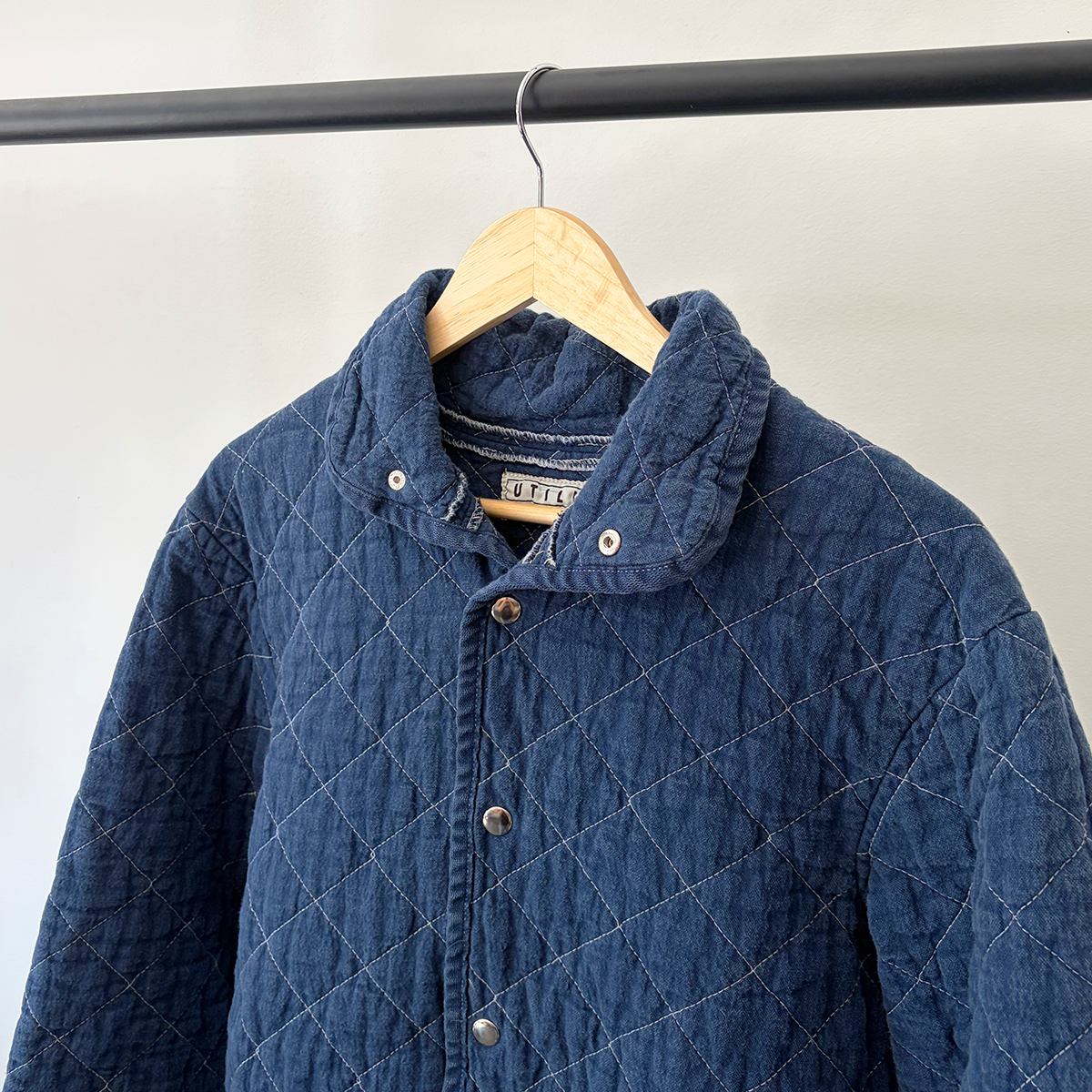 Quilted Snap Jacket, Navy