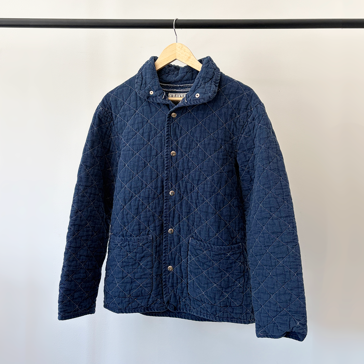 Quilted Snap Jacket, Navy