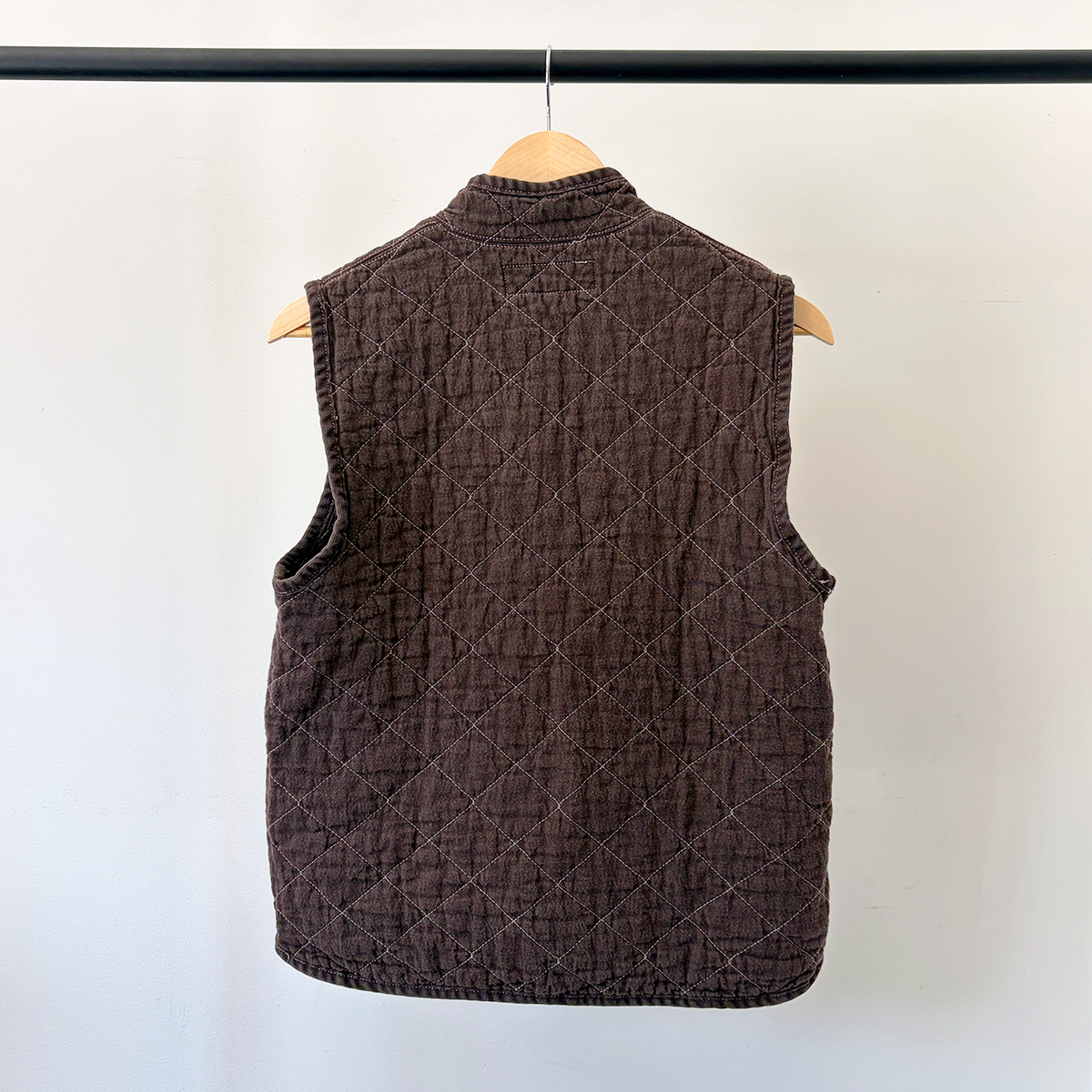 Quilted Snap Vest, Espresso