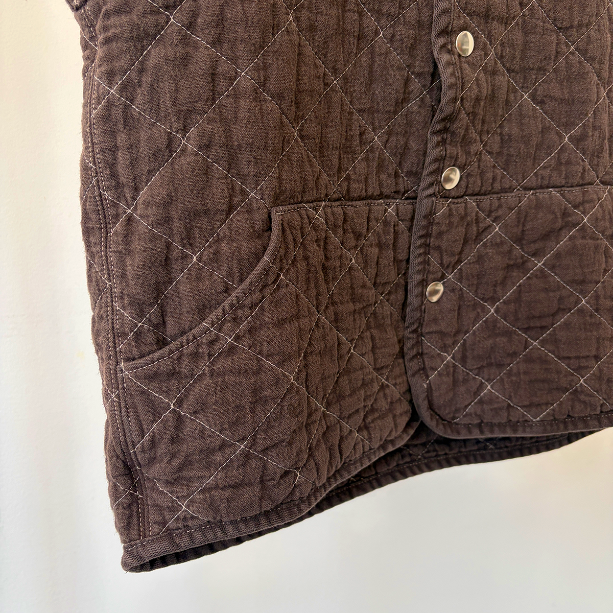 Quilted Snap Vest, Espresso