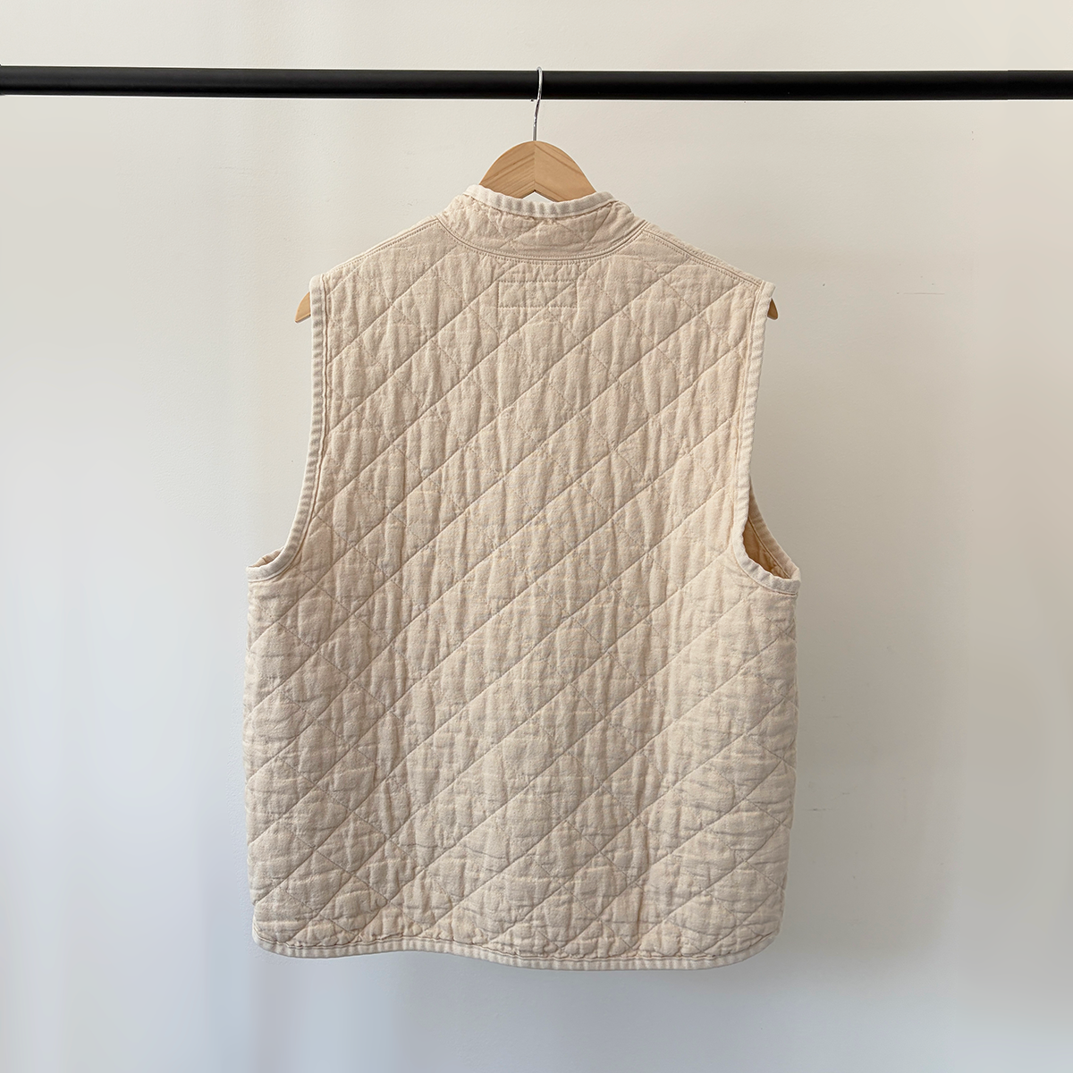 Quilted Snap Vest, Natural