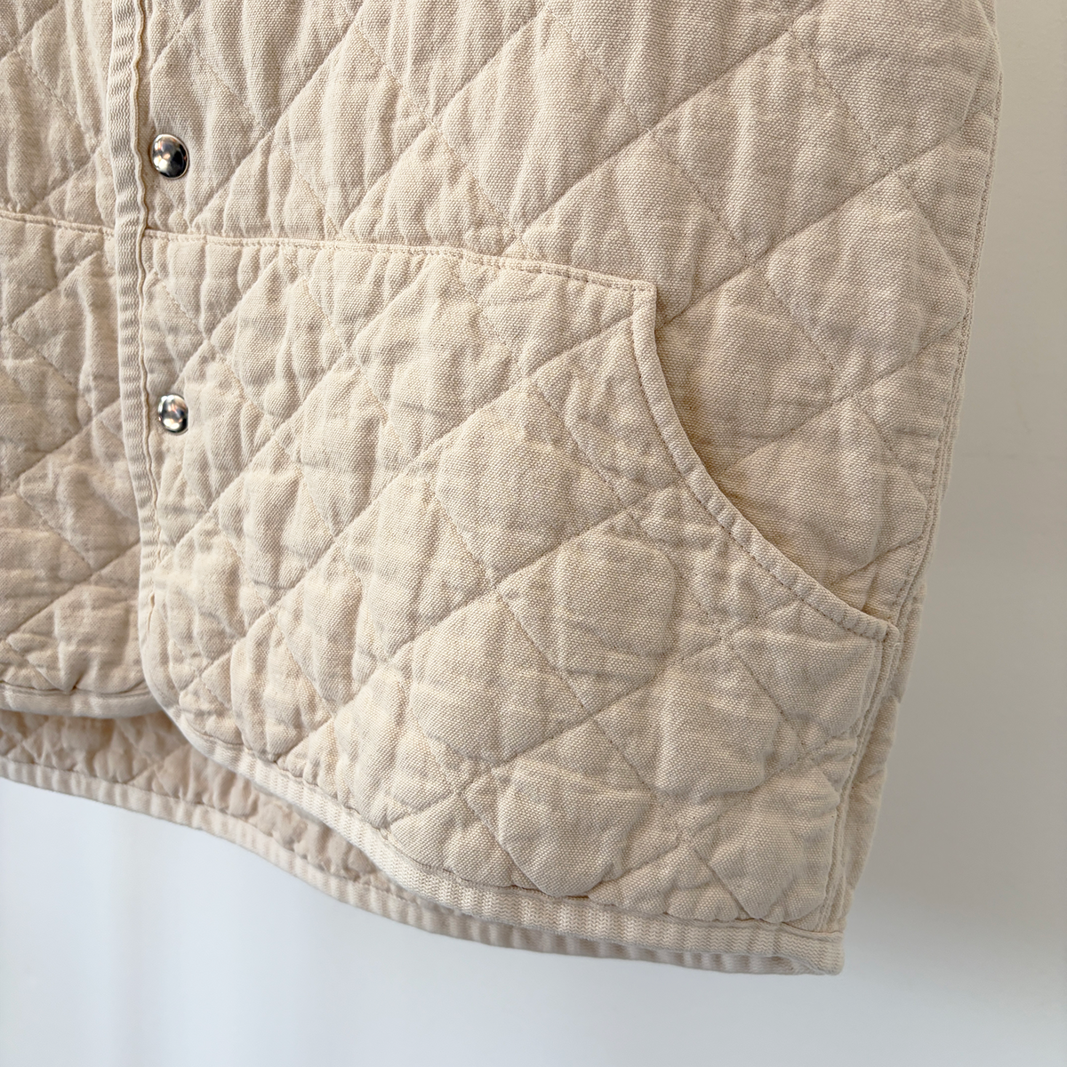 Quilted Snap Vest, Natural