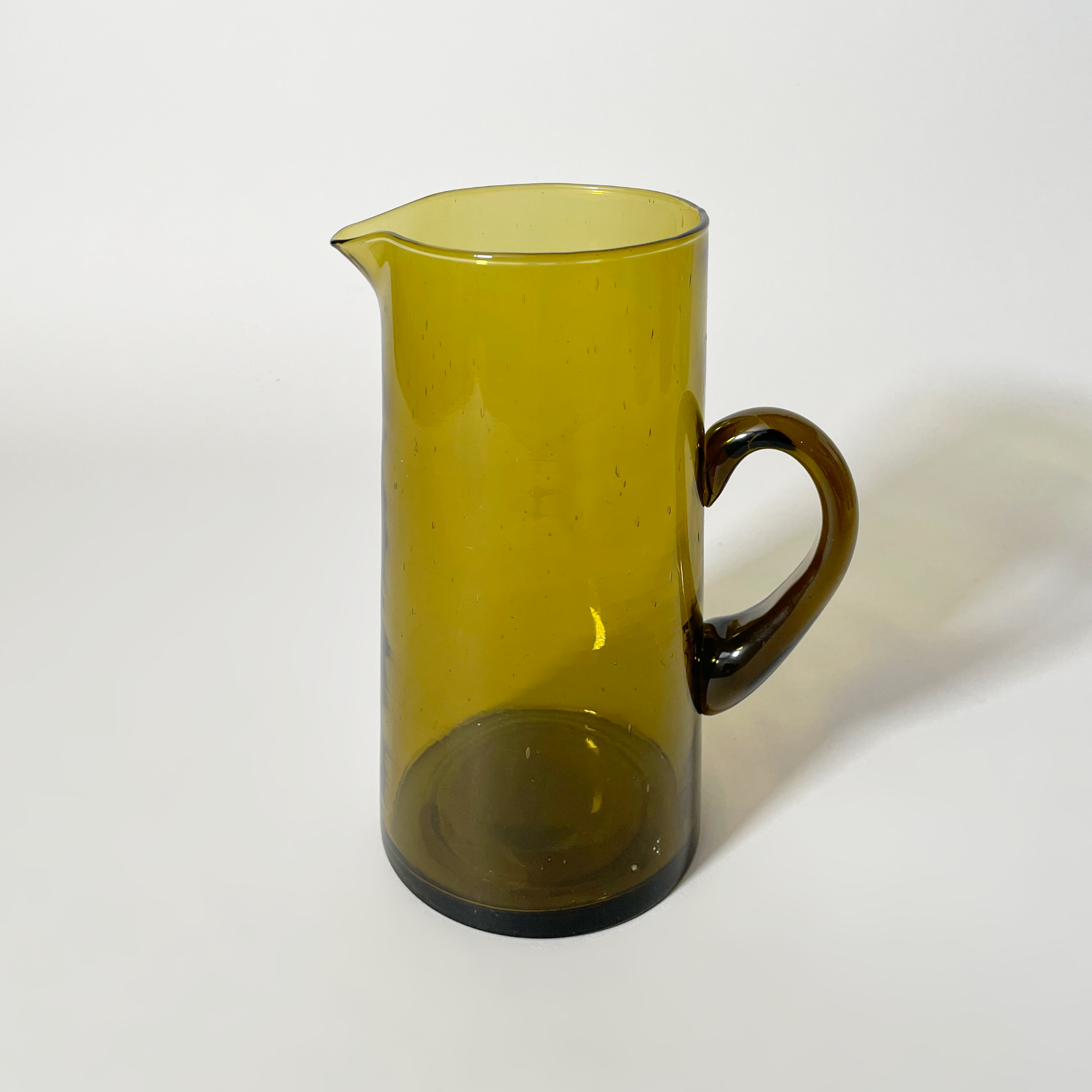 Verve Culture Moroccan Recycled Glass Pitcher, Amber – Hand-Blown Design