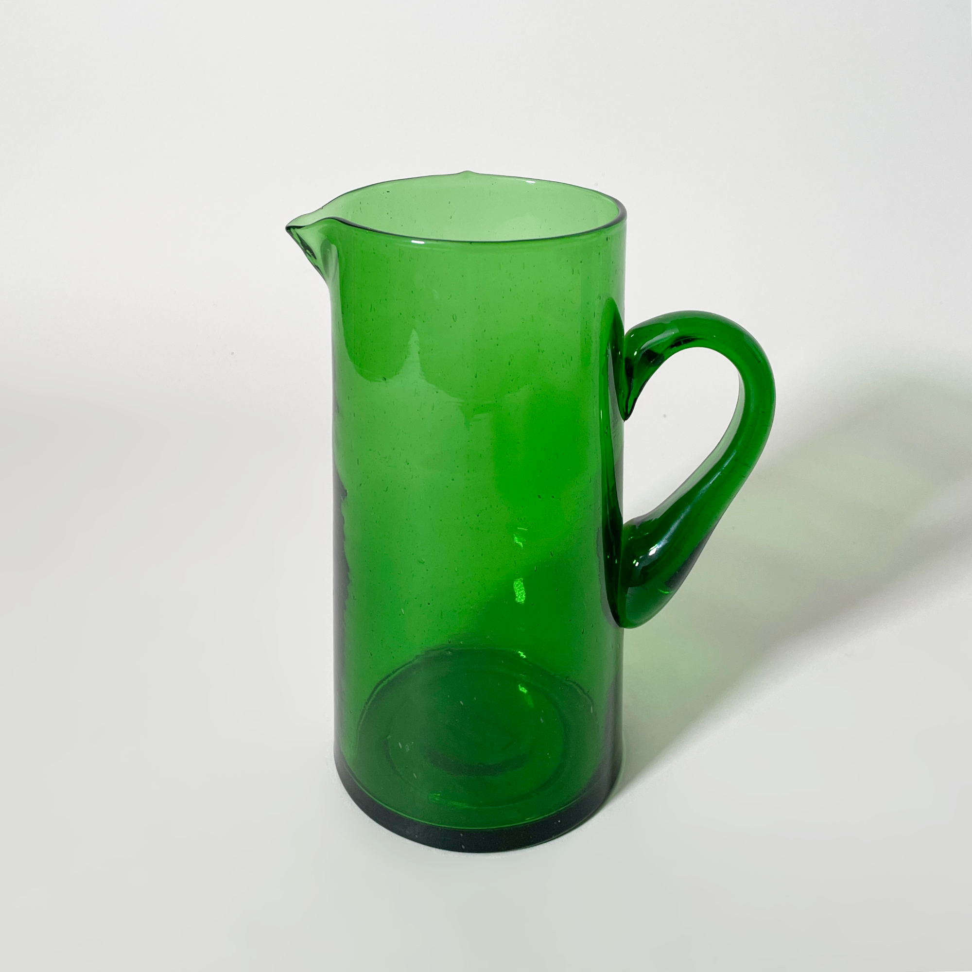Verve Culture Moroccan Recycled Glass Pitcher, Green – Hand-Blown Design