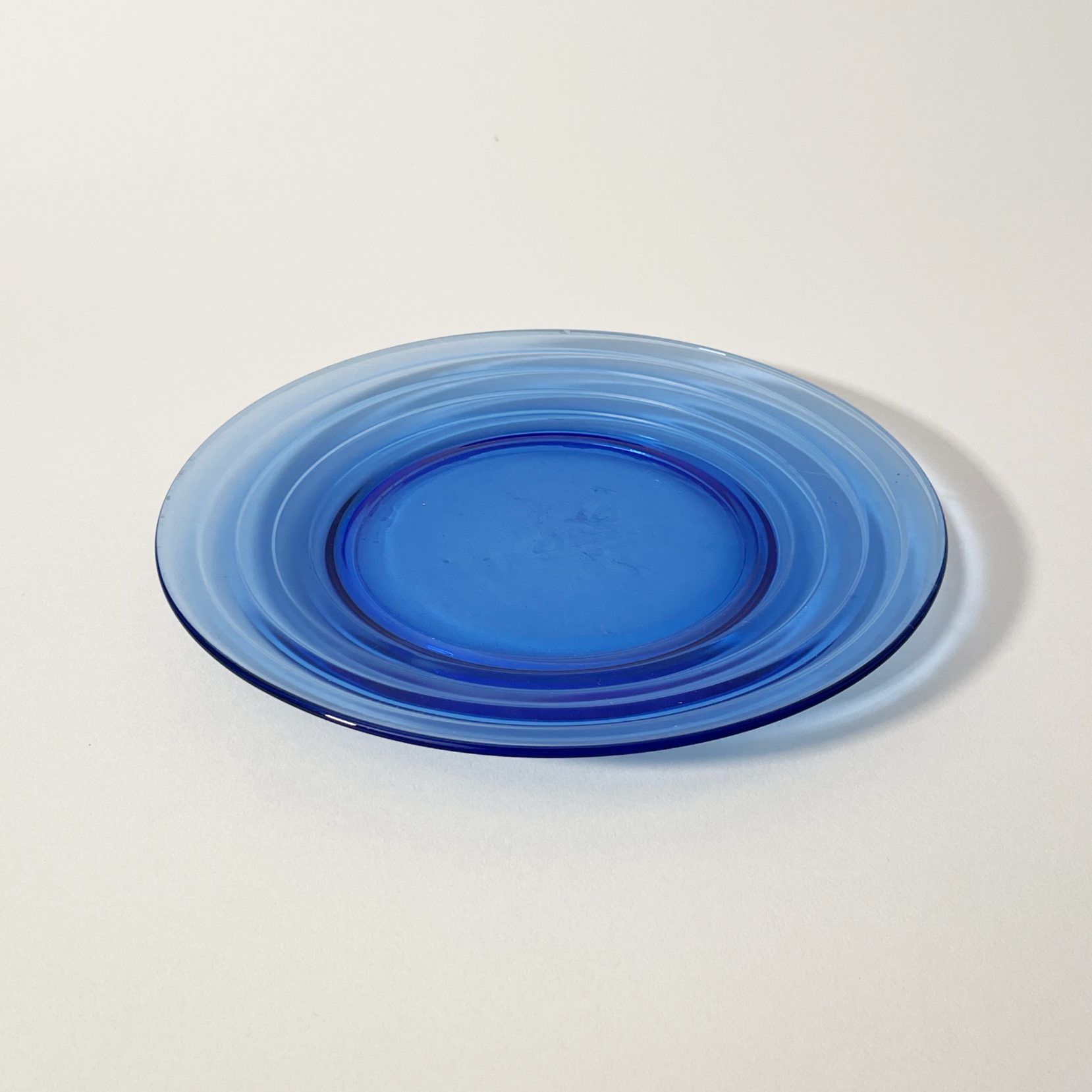 Vintage Blue Glass 8" Plate