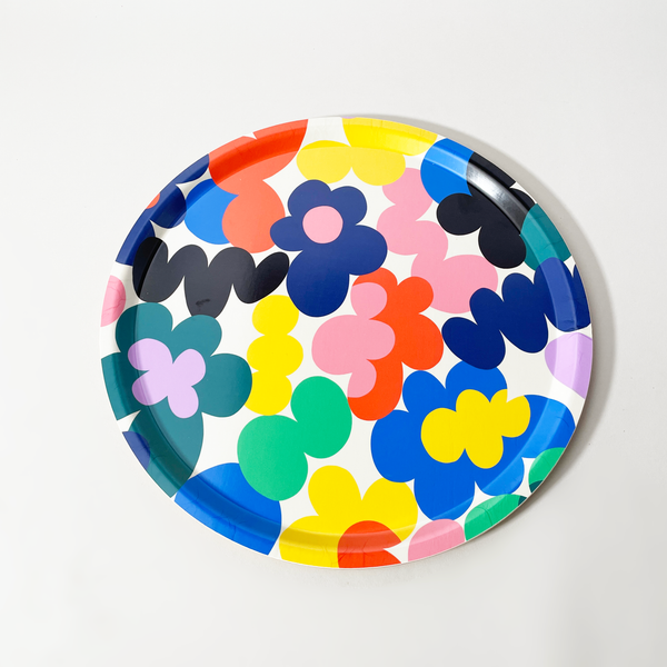 Wrap - Floral Round Serving Tray - R&D Goods