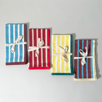 Block Printed Stripe Napkins, Set of 2