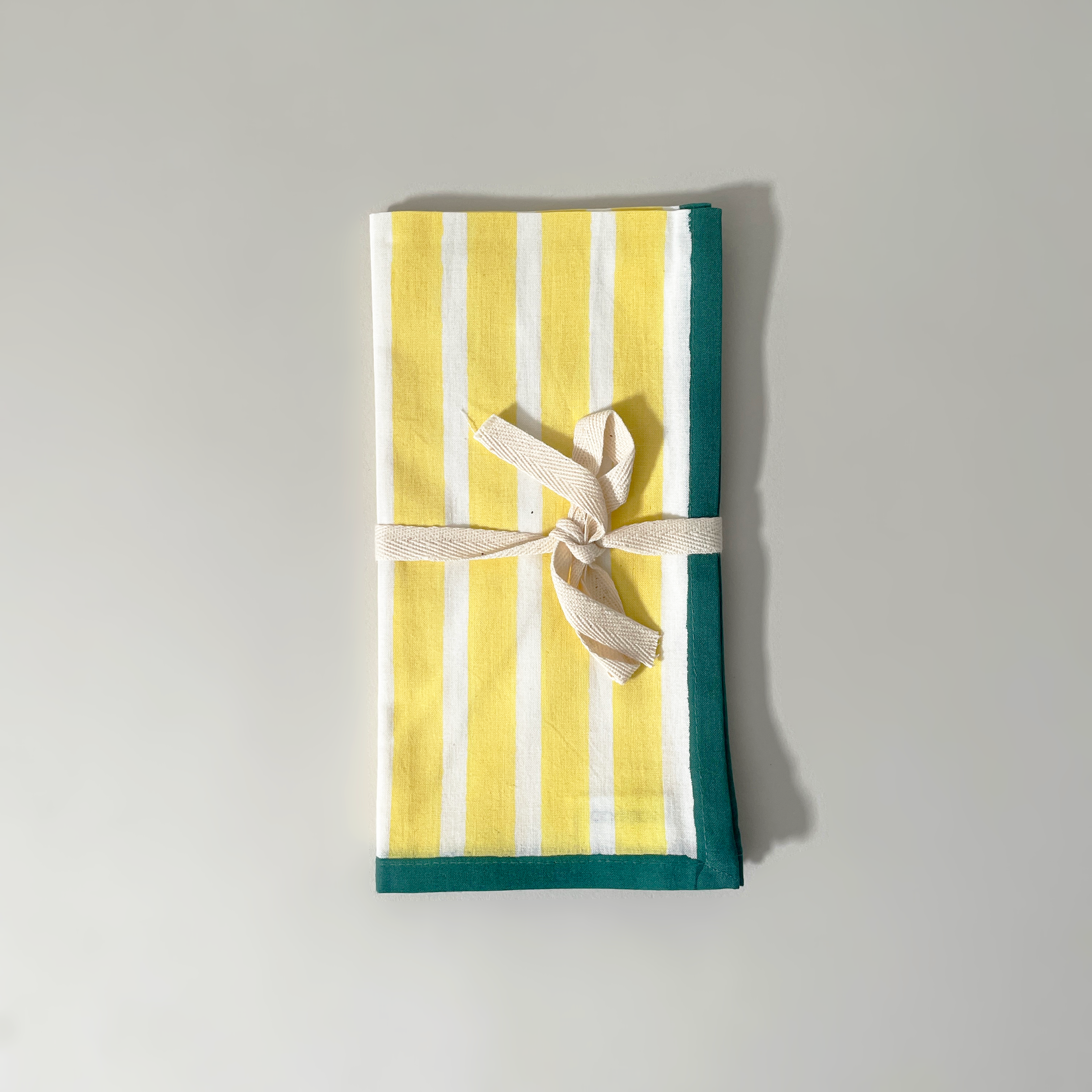 Block Printed Stripe Napkins, Set of 2