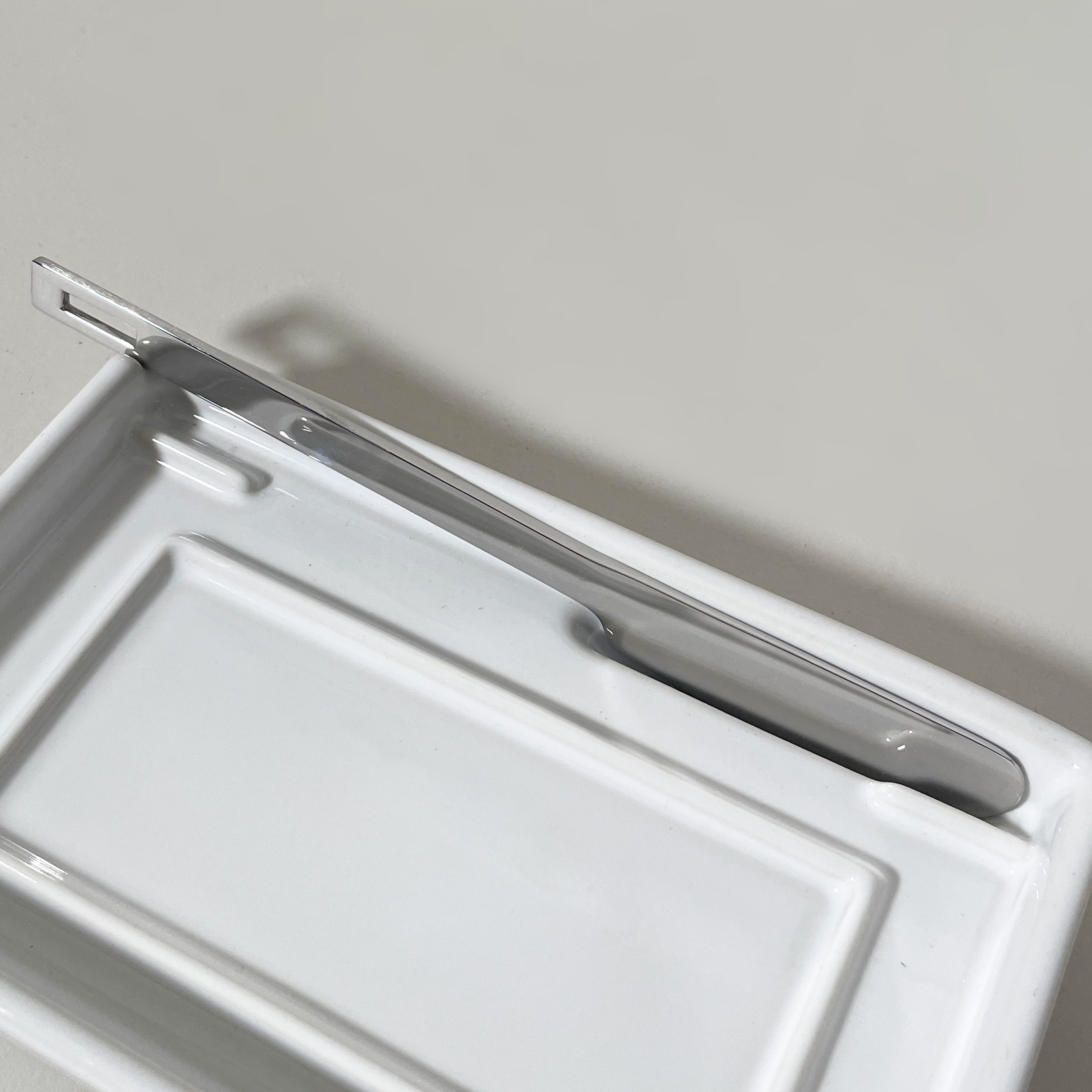 Lidded Ceramic Butter Dish, White