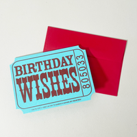 a. favorite design Birthday Wishes Ticket Card