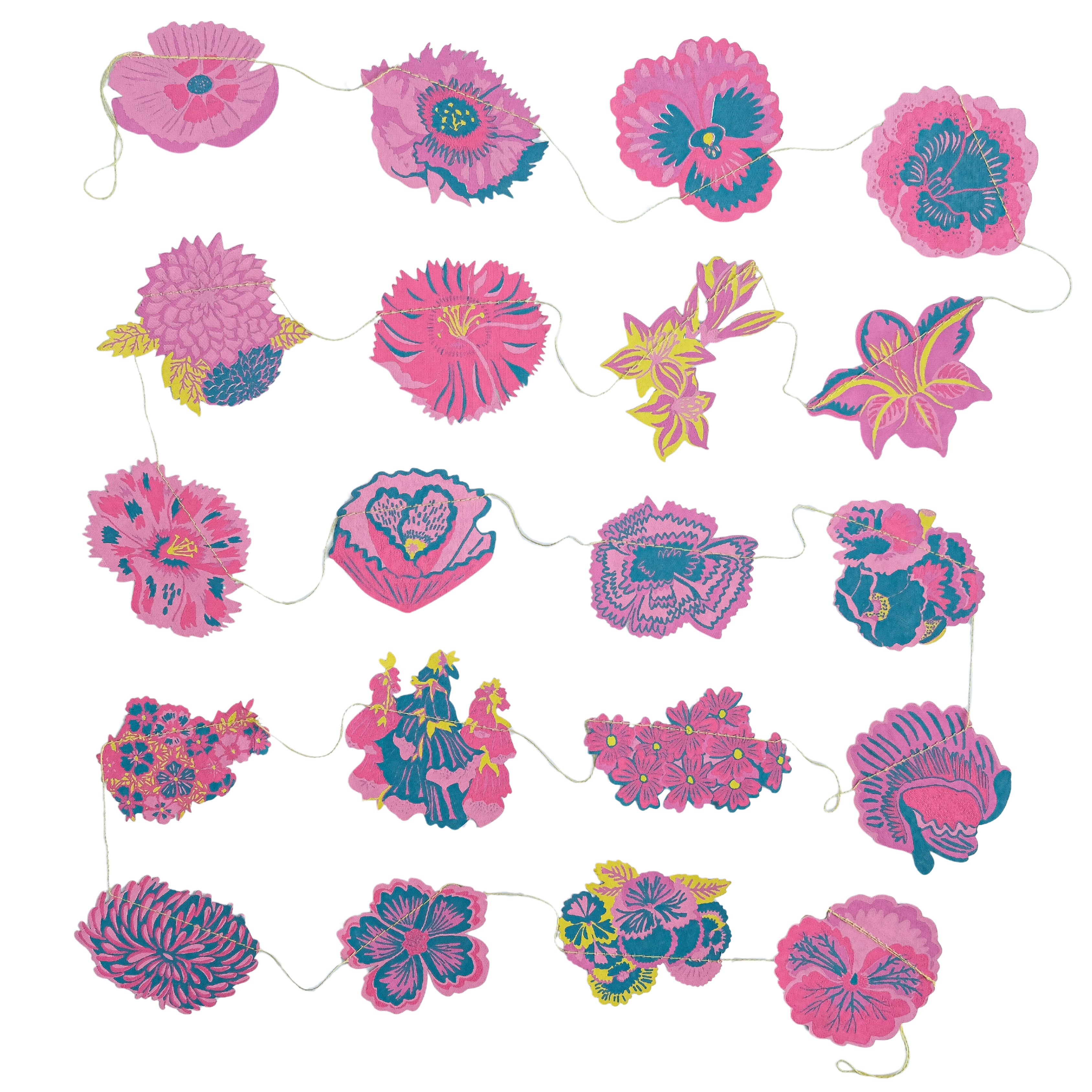 Summer Garden Sewn Paper Garland